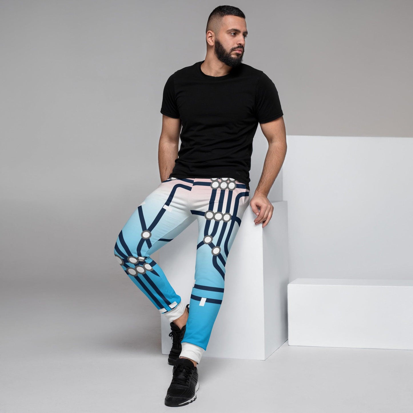 Traffic Blue Light Men's Joggers - Mo'Bays Backyard