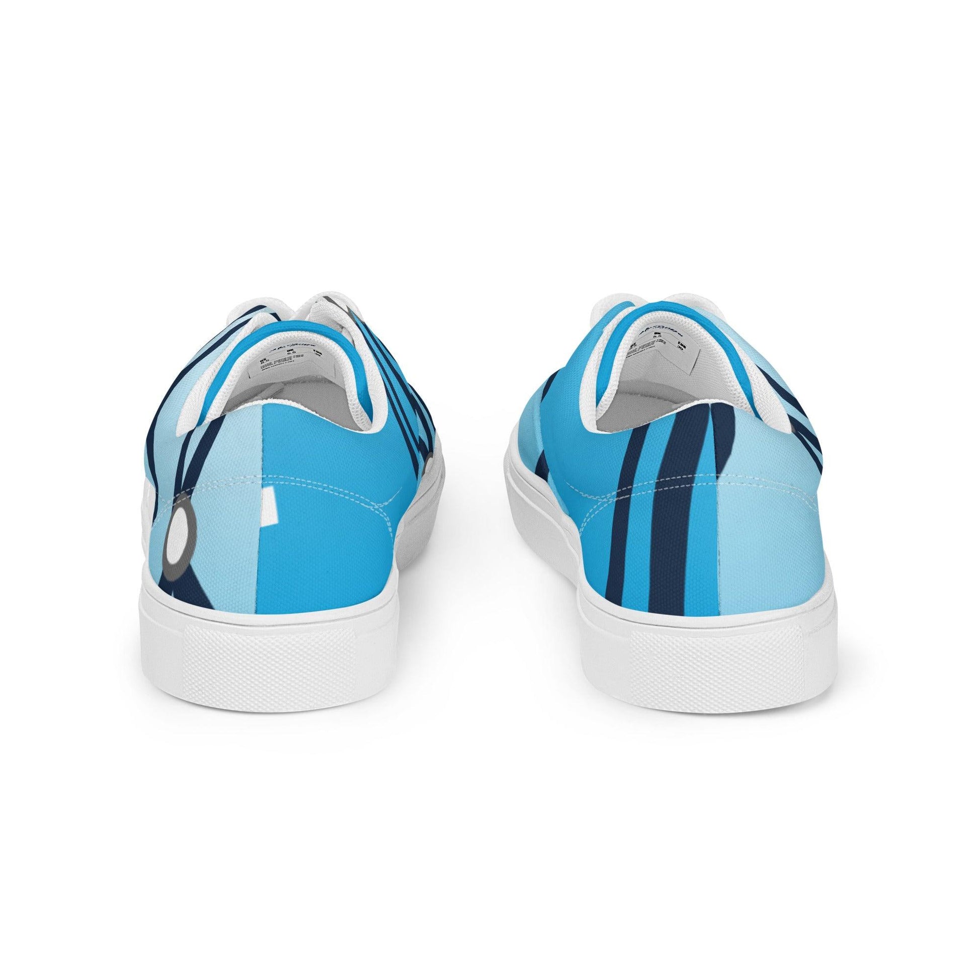 Traffic Blue Light Men’s Low Top Canvas Shoes - Mo'Bays Backyard