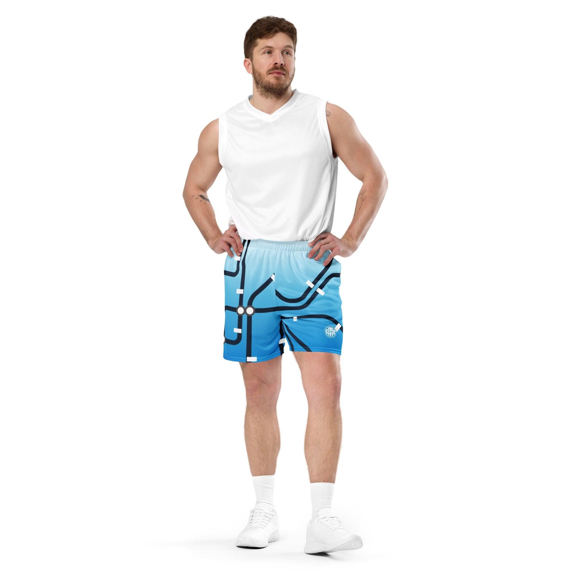 Traffic Blue Light Unisex Mesh Shorts - Mo'Bays Backyard