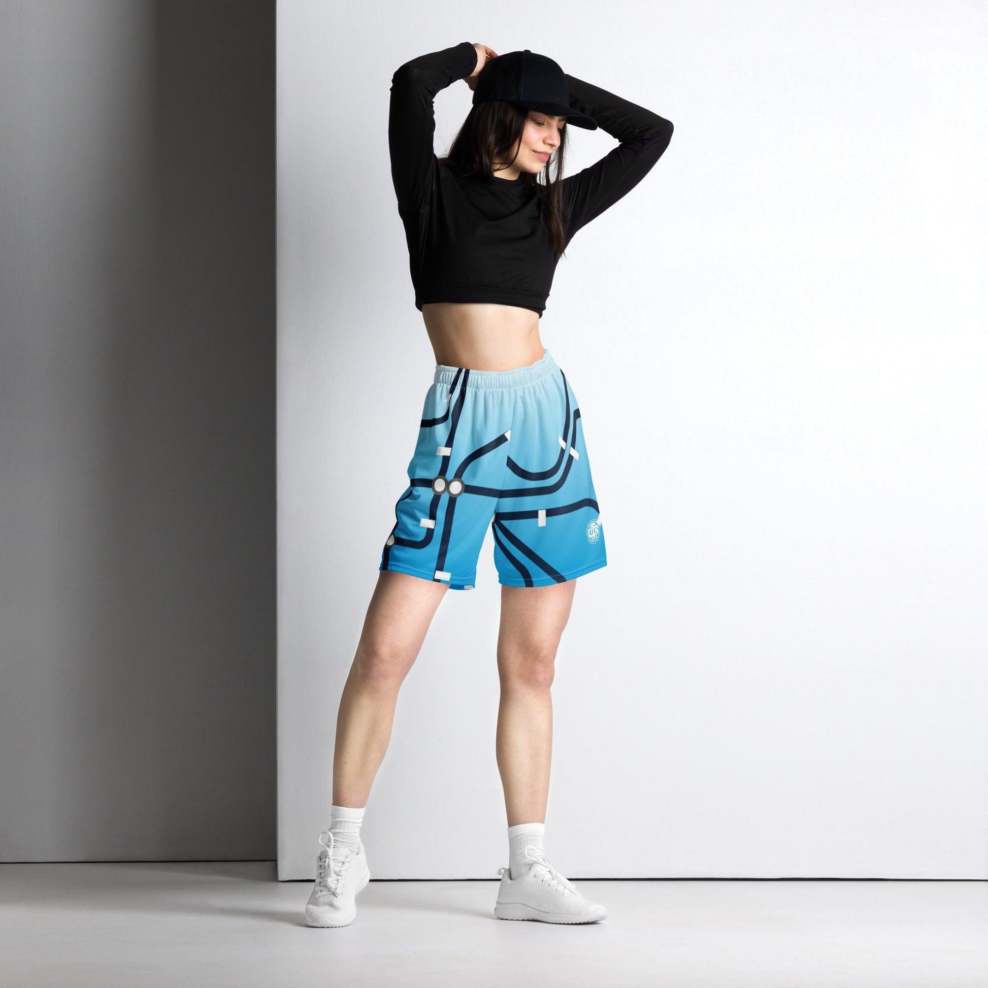 Traffic Blue Light Unisex Mesh Shorts - Mo'Bays Backyard