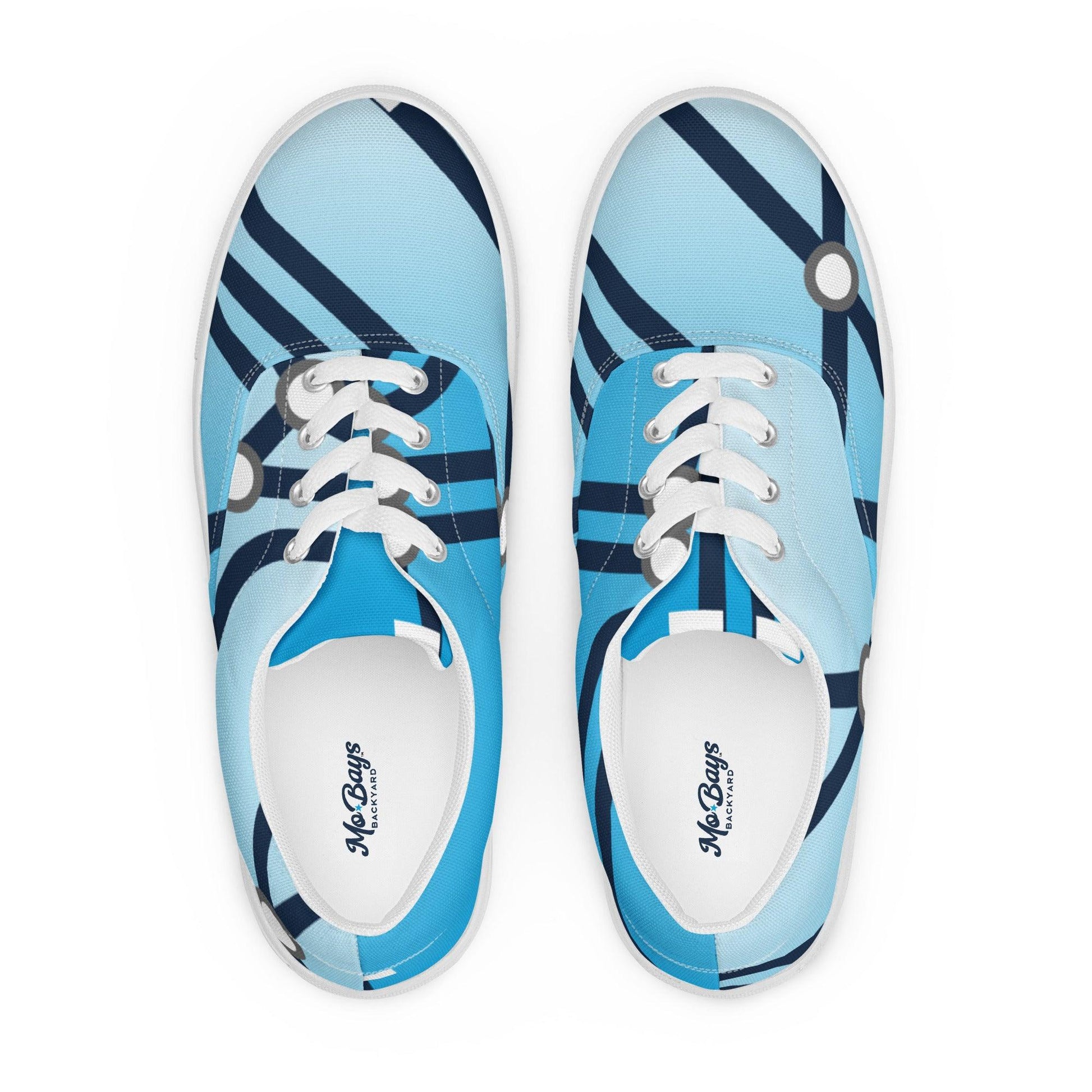 Traffic Blue Light Women’s Low Top Canvas Shoes - Mo'Bays Backyard