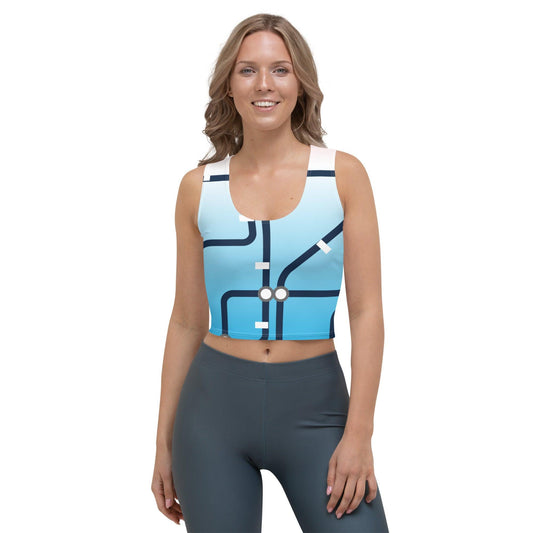 Traffic Blue Light Women's Organic Crop Top - Mo'Bays Backyard