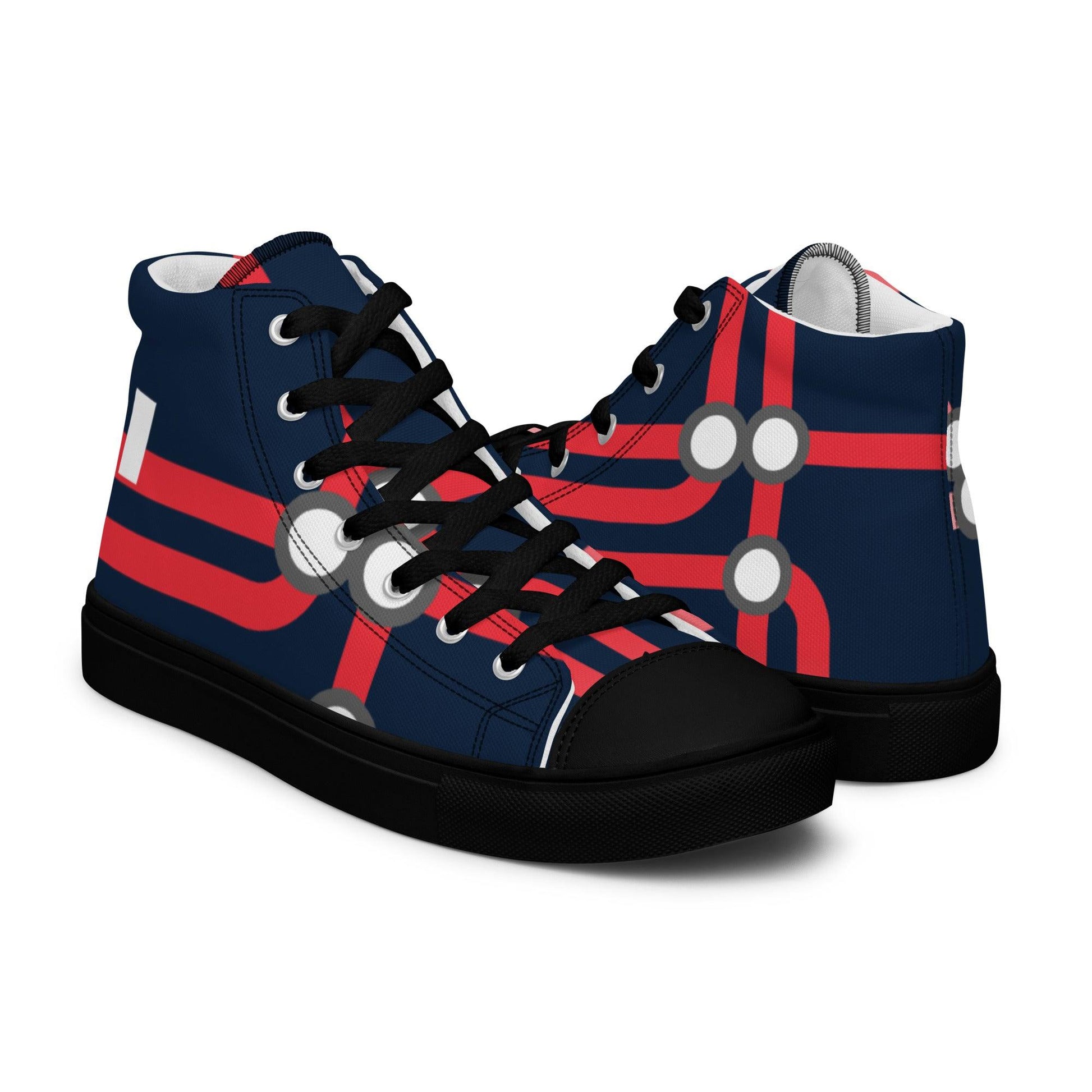 Traffic Red Dark Women’s High top Canvas Shoes - Mo'Bays Backyard