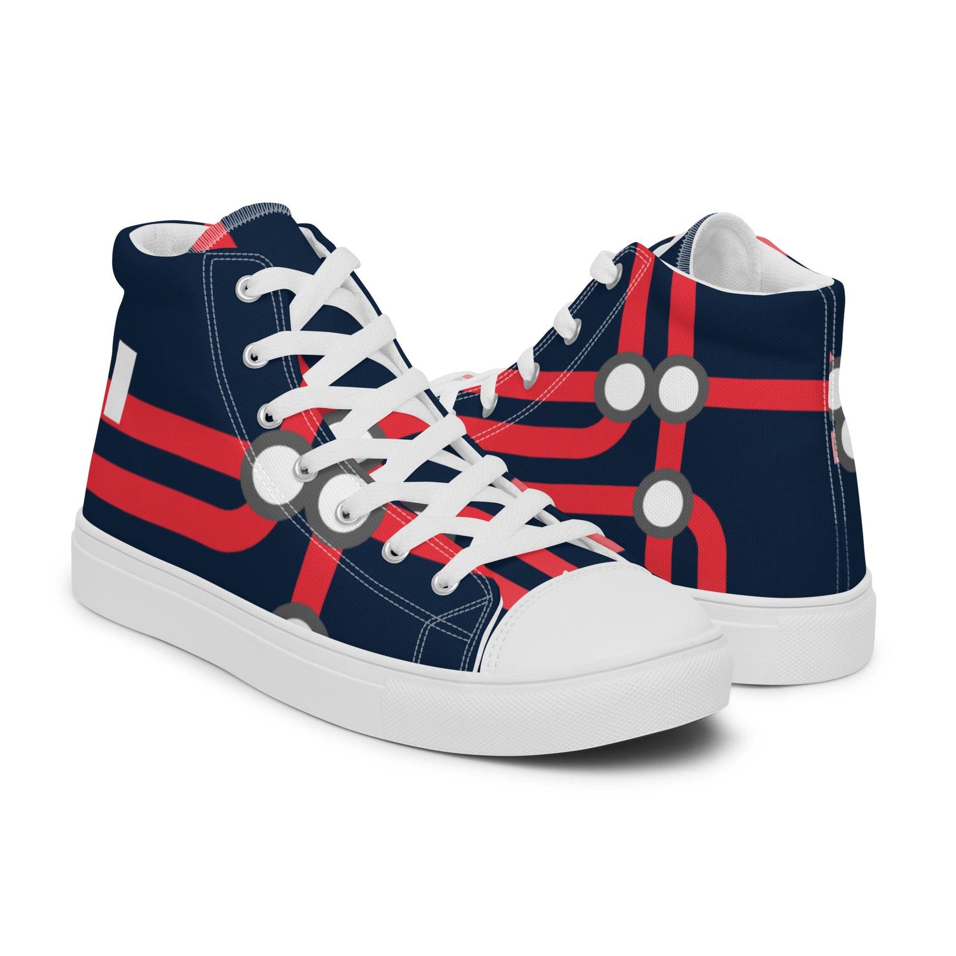 Traffic Red Dark Women’s High top Canvas Shoes - Mo'Bays Backyard