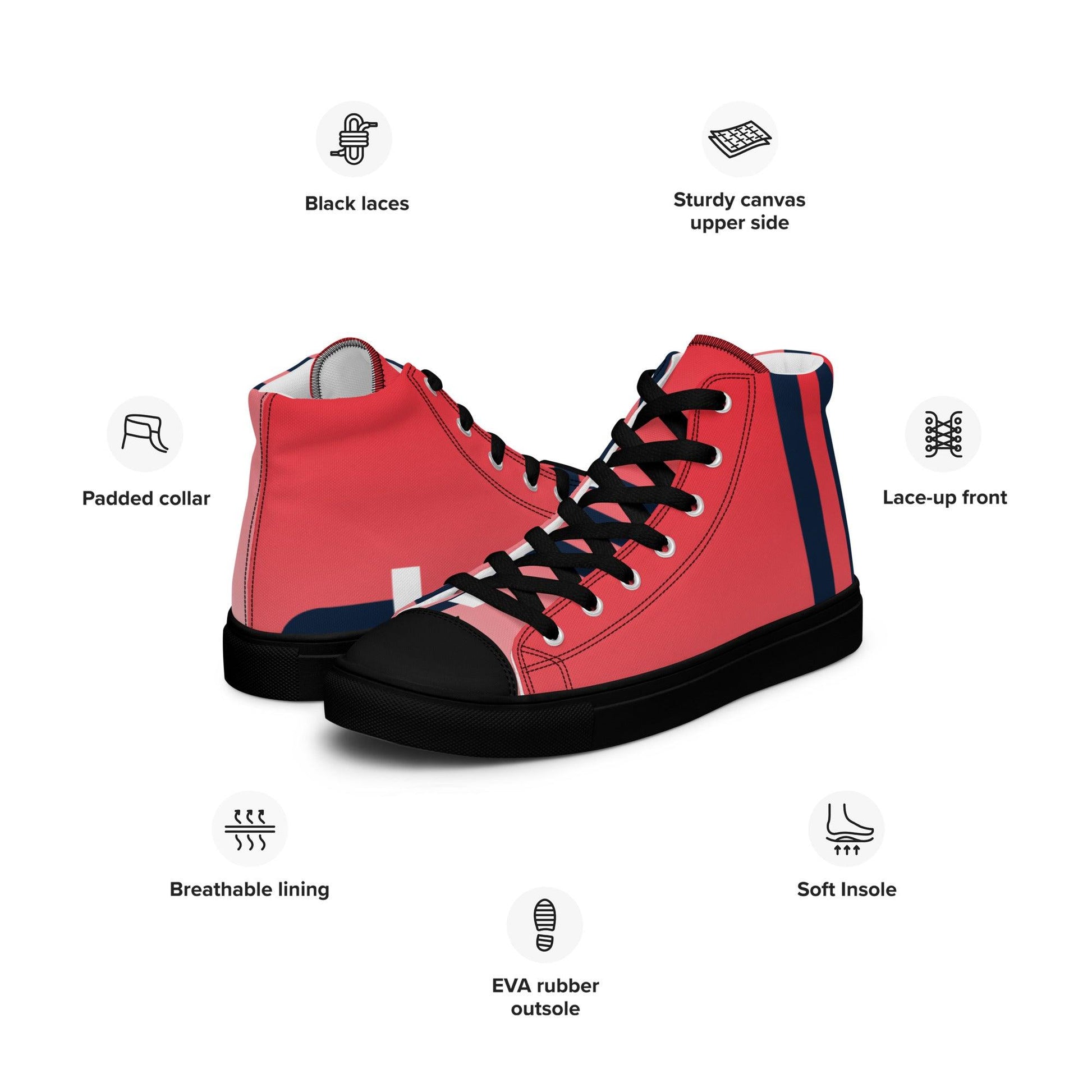 Traffic Red Light Men’s High Top Canvas Shoes - Mo'Bays Backyard