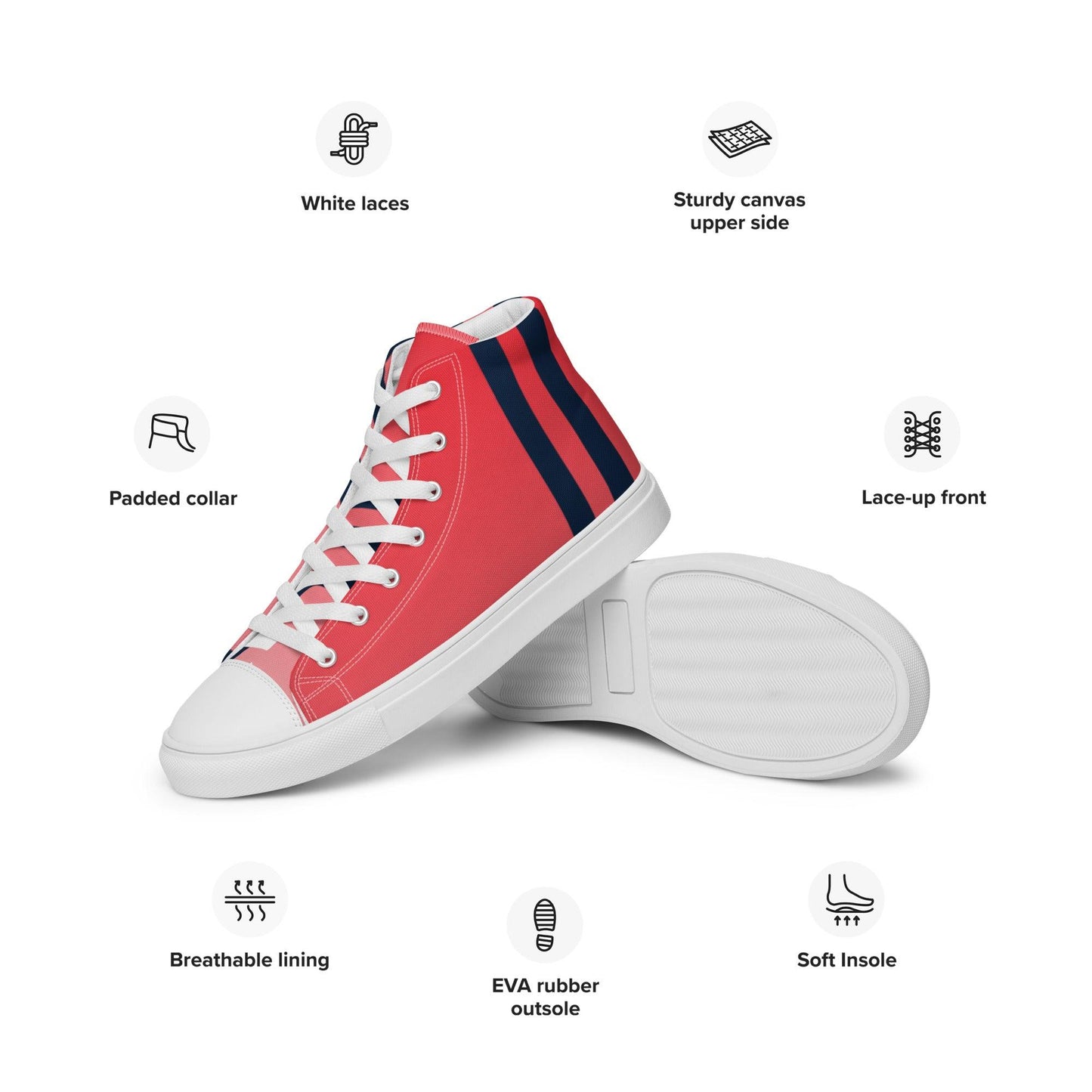 Traffic Red Light Men’s High Top Canvas Shoes - Mo'Bays Backyard