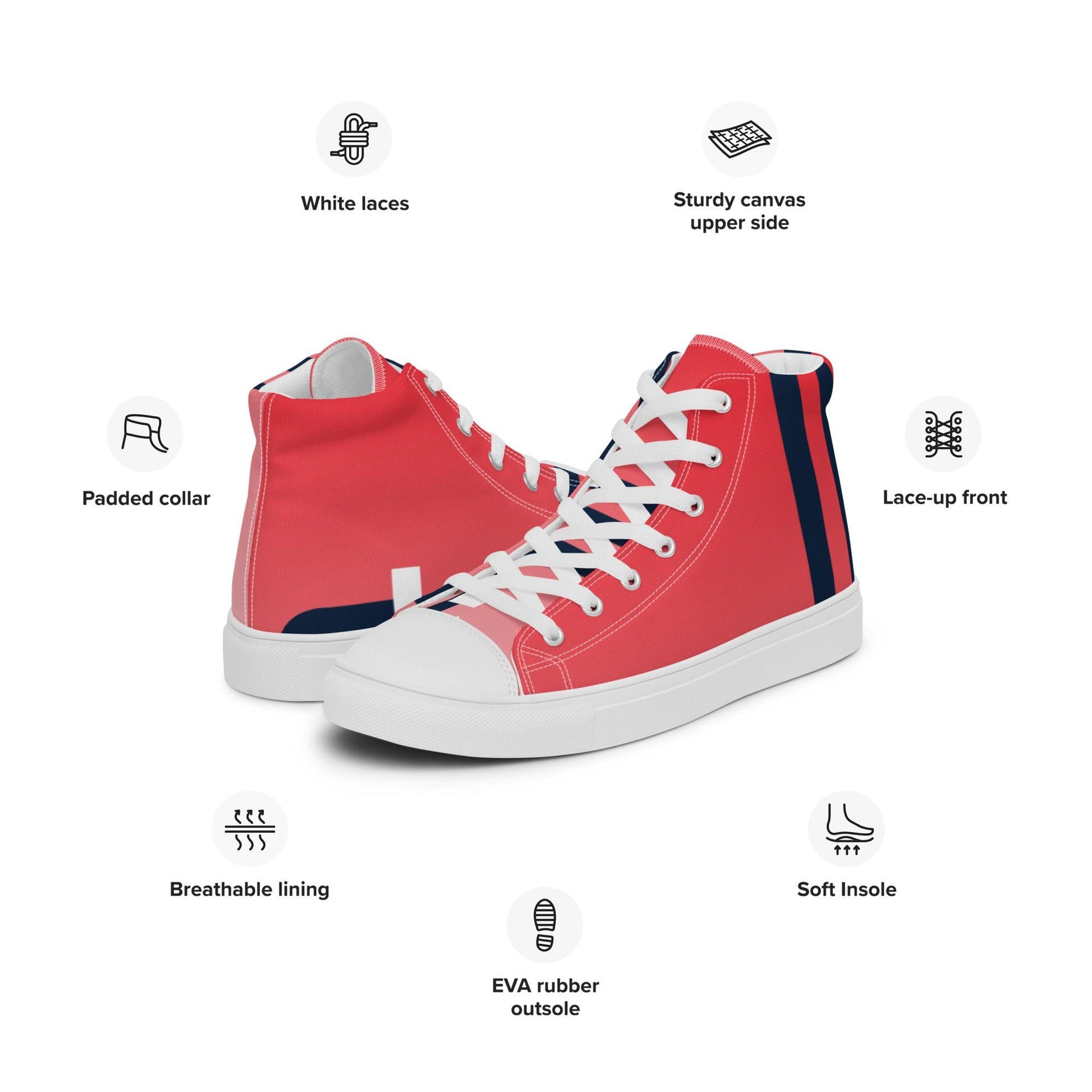 Traffic Red Light Men’s High Top Canvas Shoes - Mo'Bays Backyard