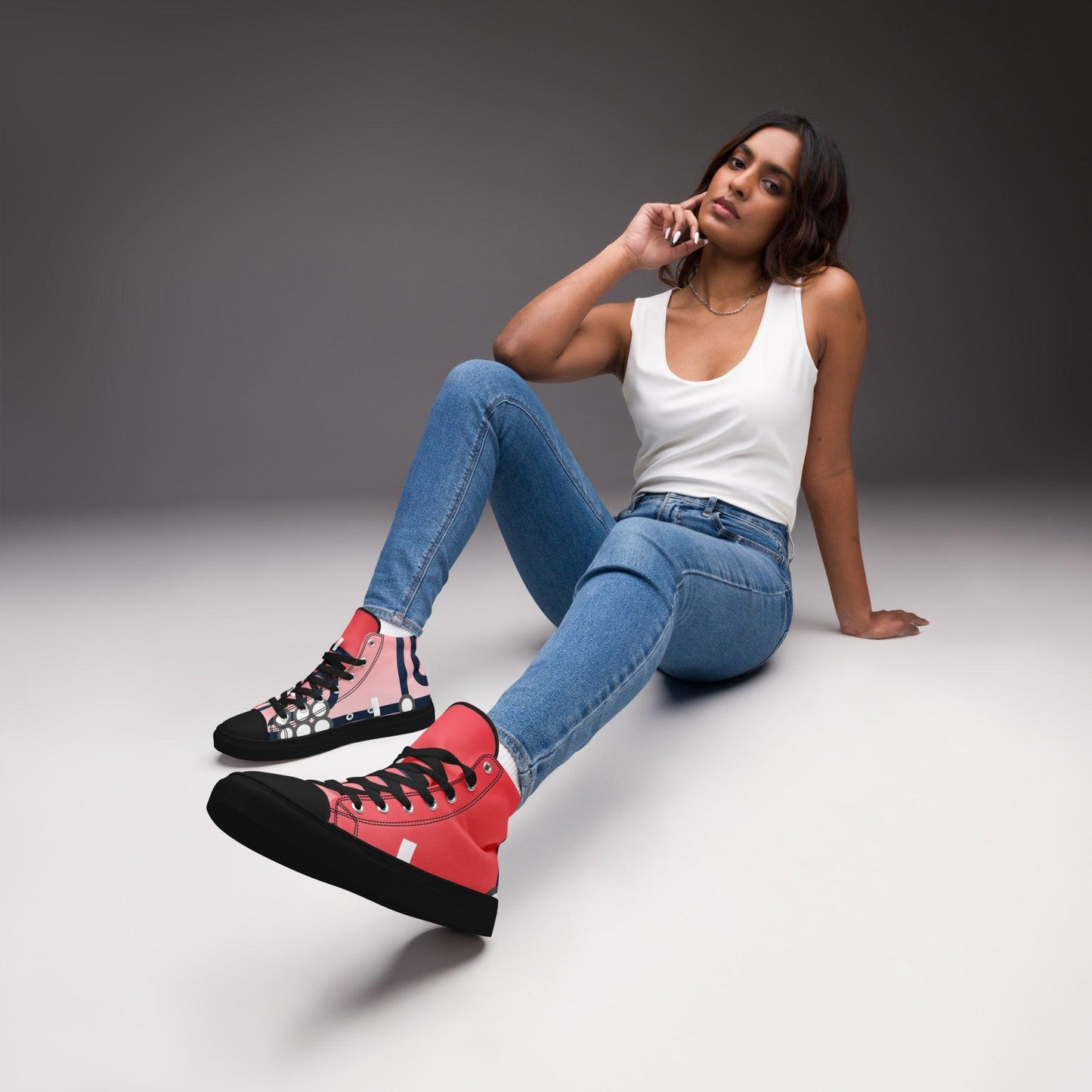 Traffic Red Light Women’s High top Canvas Shoes - Mo'Bays Backyard