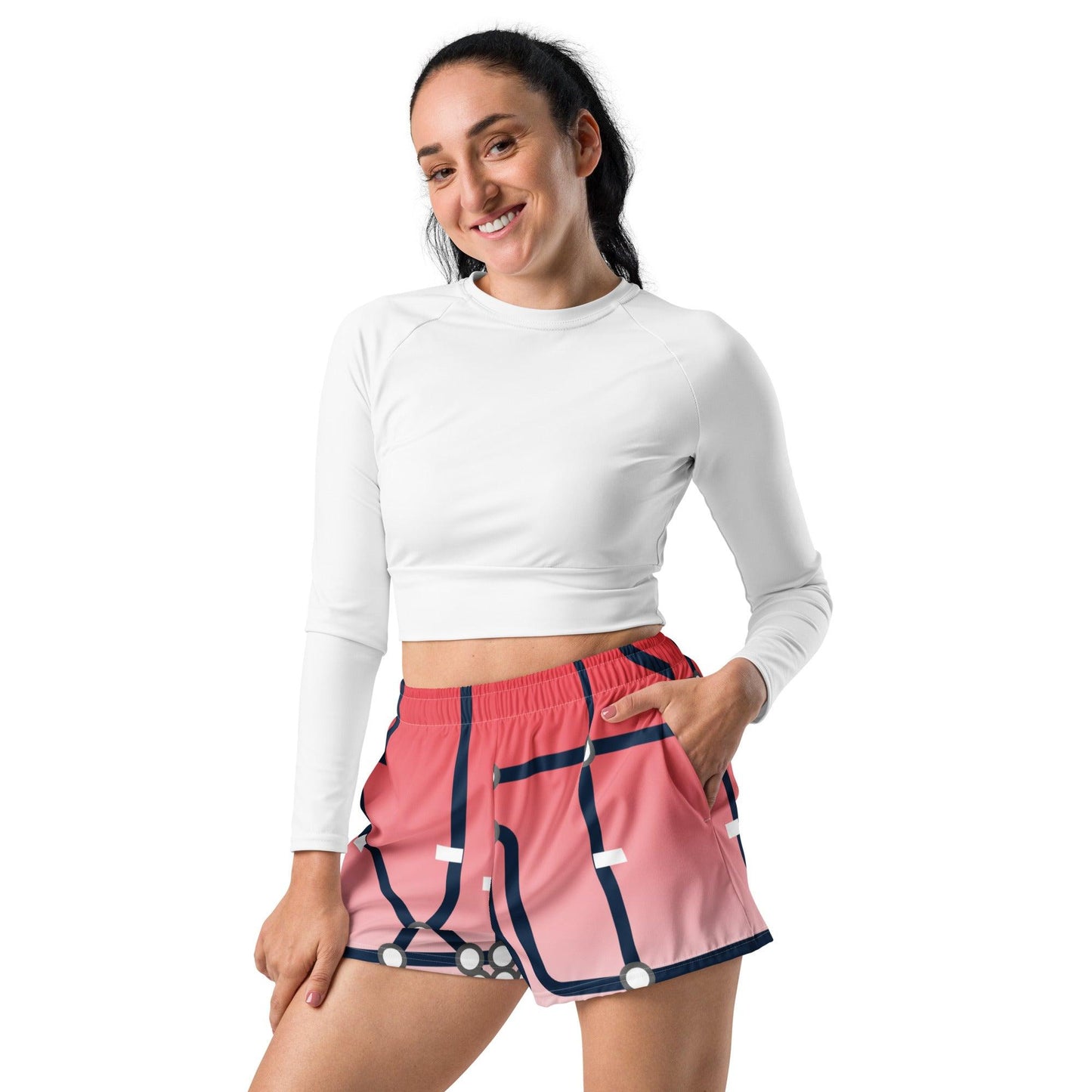 Traffic Red Light Women’s Recycled Athletic Shorts - Mo'Bays Backyard