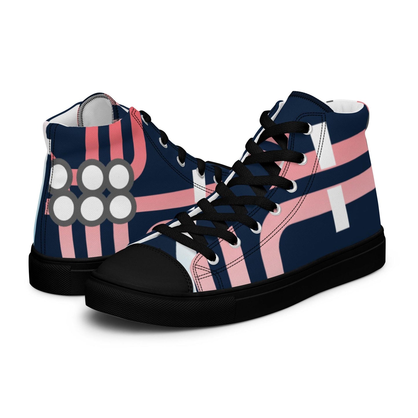 Traffic White Dark Women’s High top Canvas Shoes - Mo'Bays Backyard