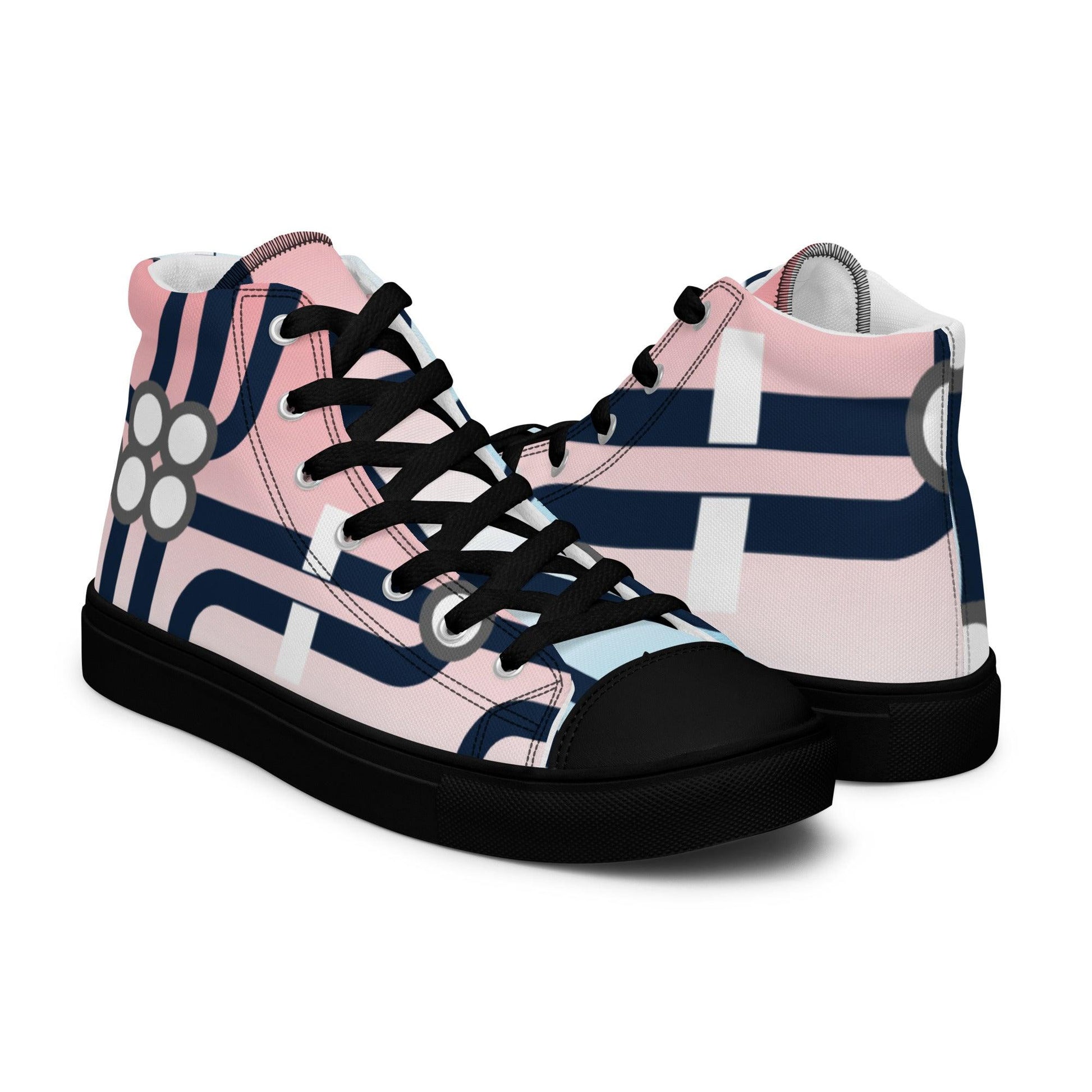 Traffic White Light Women’s High top Canvas Shoes - Mo'Bays Backyard