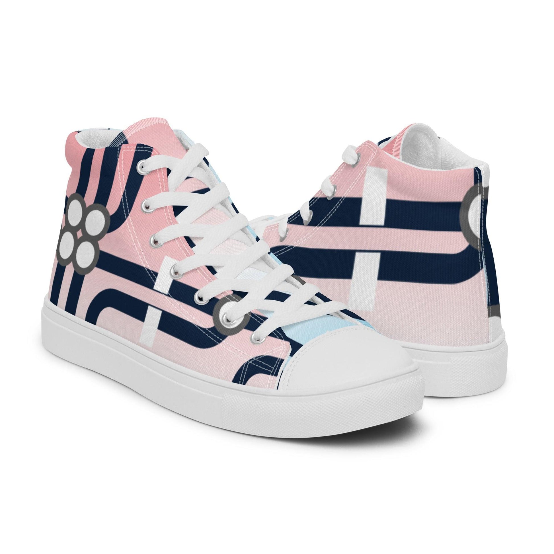 Traffic White Light Women’s High top Canvas Shoes - Mo'Bays Backyard