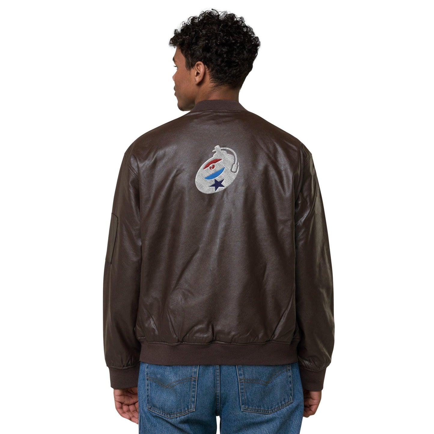 Turntable Leather Bomber Jacket - Mo'Bays Backyard