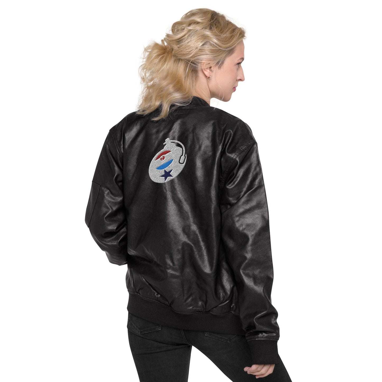 Turntable Leather Bomber Jacket - Mo'Bays Backyard