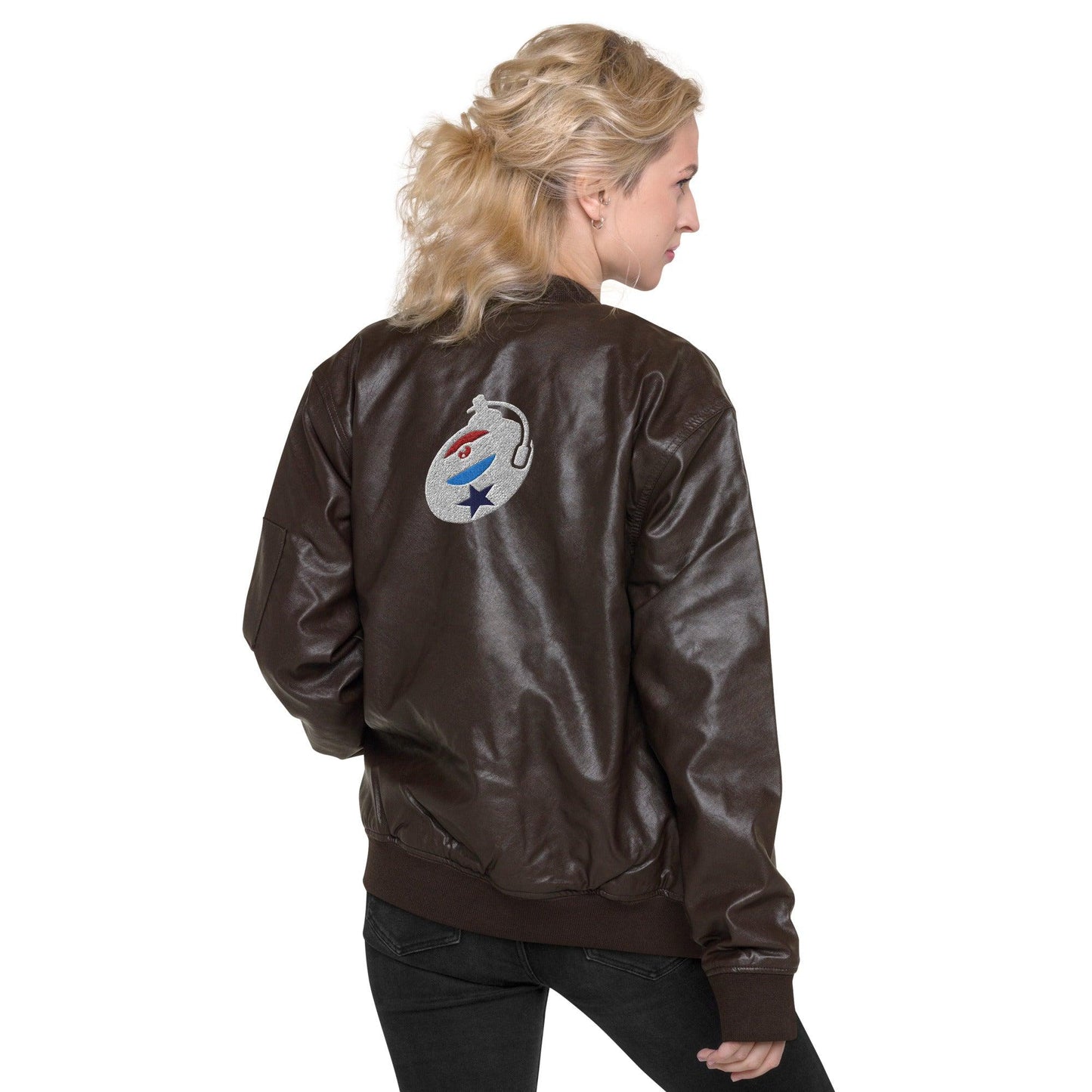 Turntable Leather Bomber Jacket - Mo'Bays Backyard