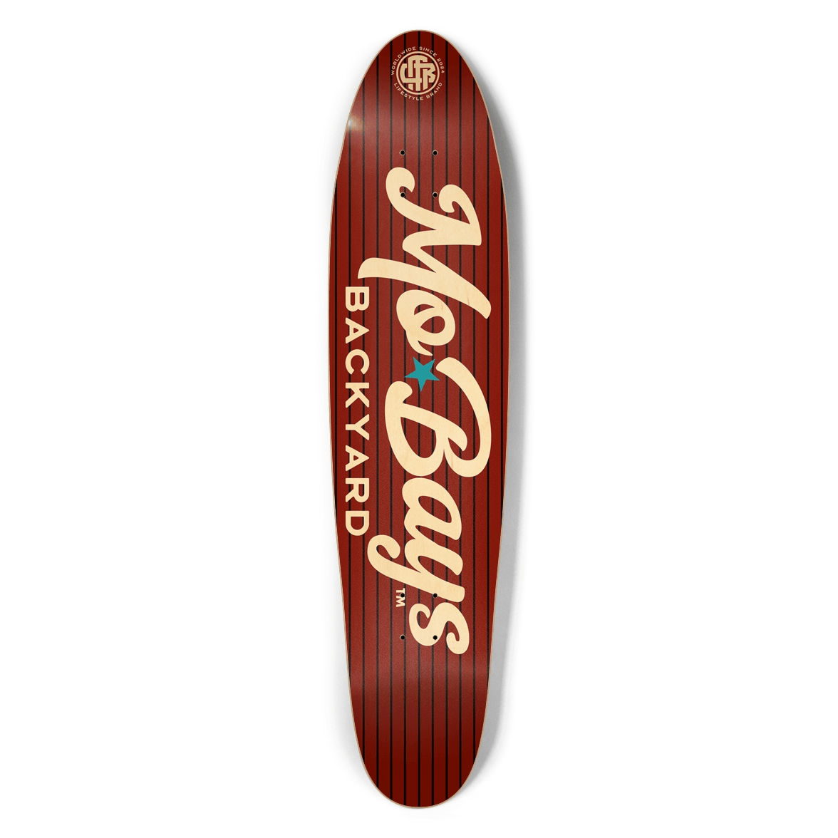 Wordmark Longboard Maroon - Mo'Bays Backyard