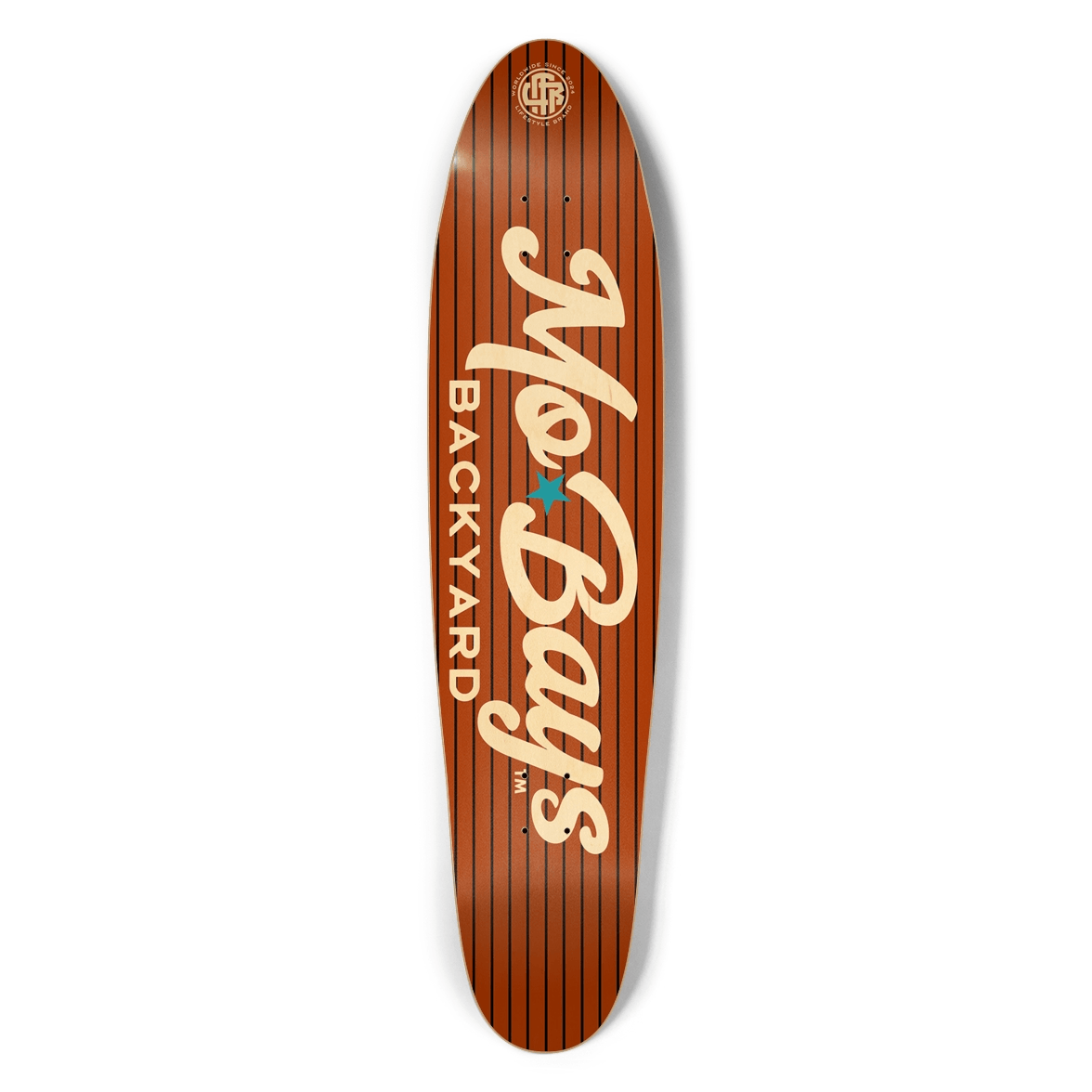 Wordmark Longboard Pecan - Mo'Bays Backyard