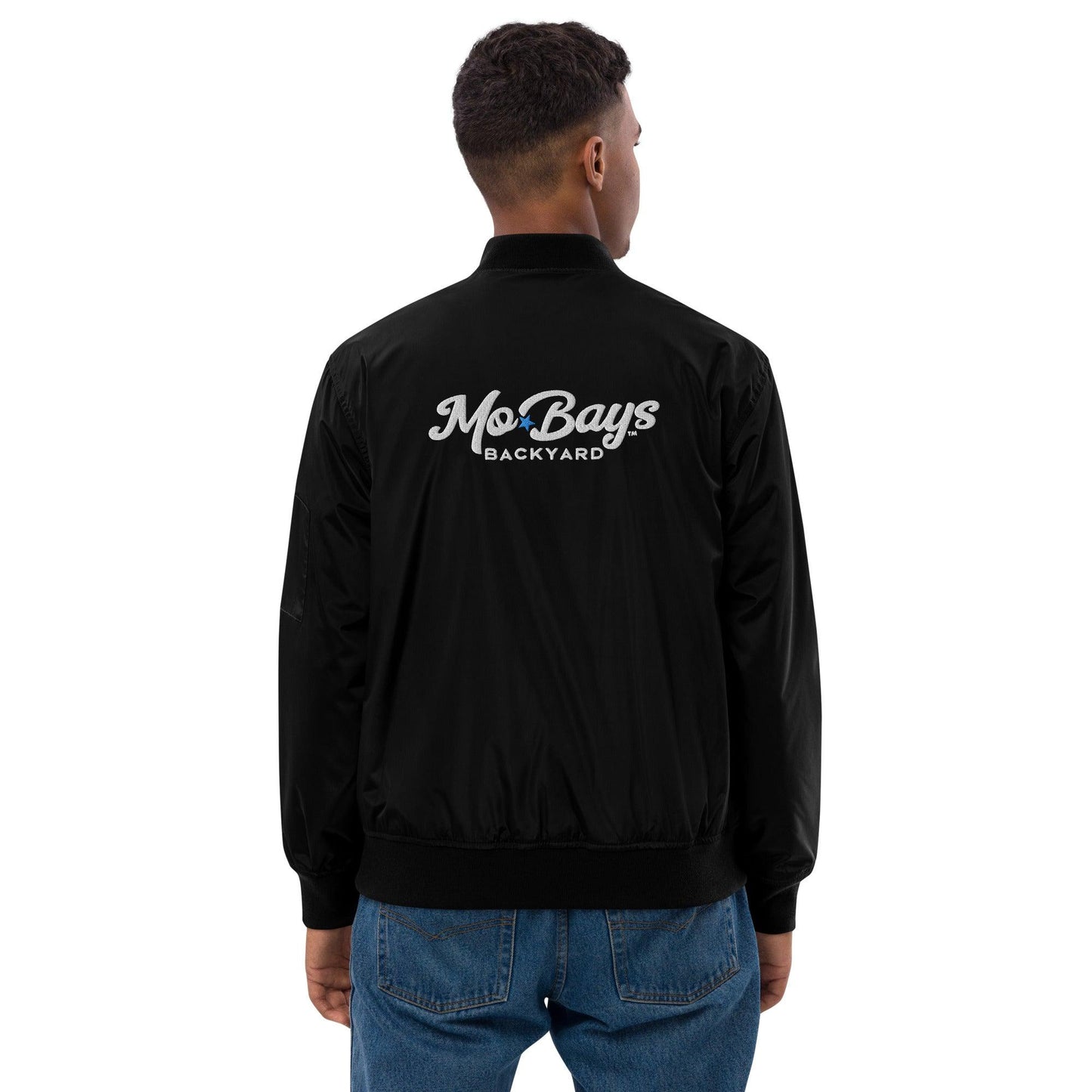 Wordmark Premium Recycled Bomber Jacket - Mo'Bays Backyard